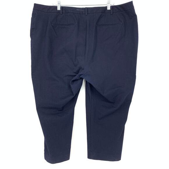 SOLD Lane Bryant Pants Women's Plus Size 24 Crop Navy Blue Slash Pockets - Picture 3 of 8